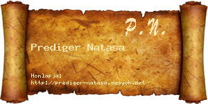 Prediger Natasa névjegykártya
